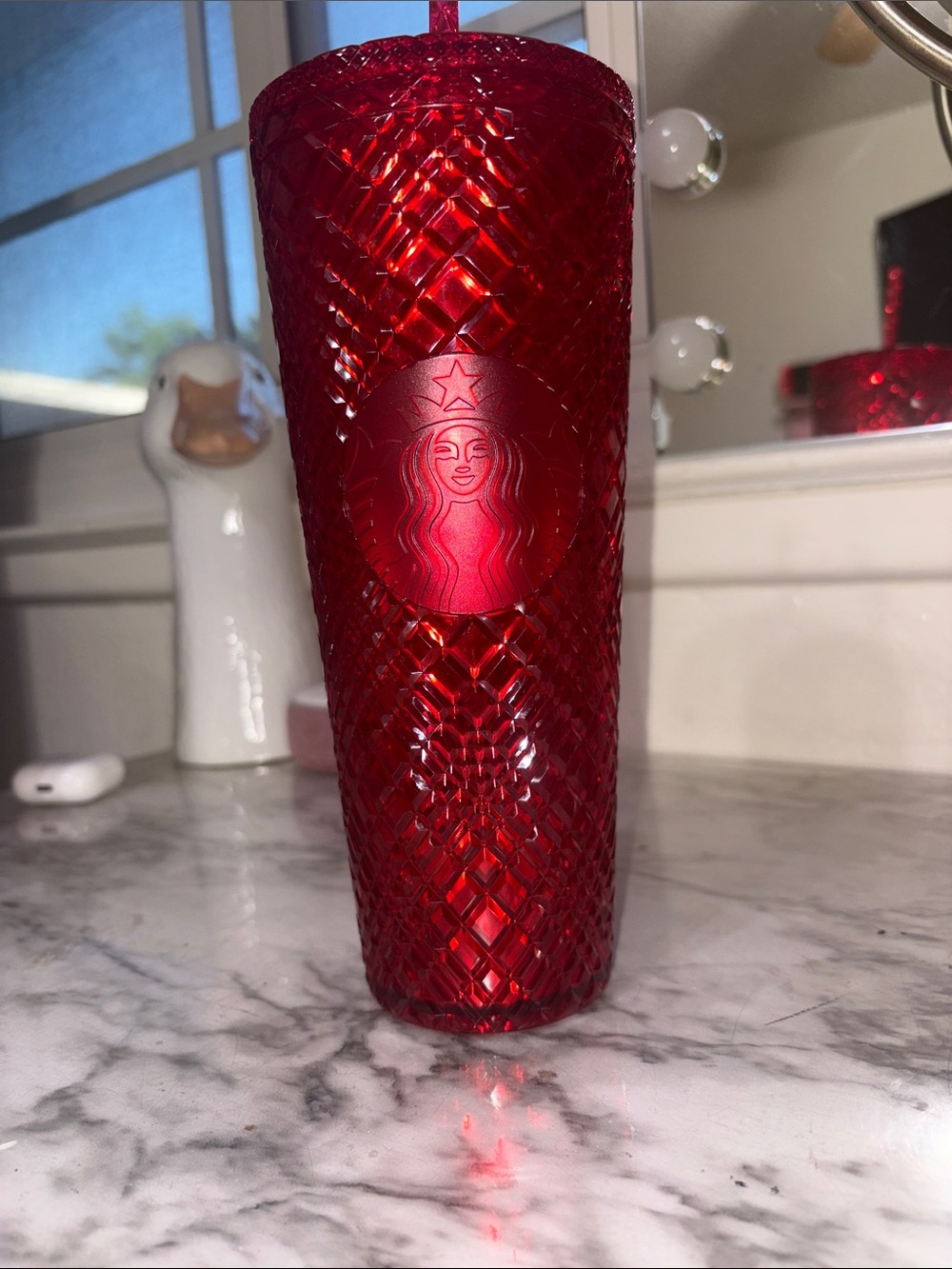 Starbucks Red Diamond-Pattern Tumbler